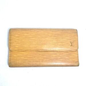 Louis Vuitton Epi Leather Sarah Wallet Yellow Long Bifold Purse Made in Spain